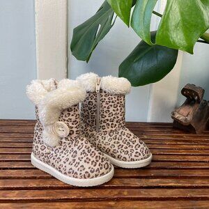 Cherokee Leopard Print Shearling Lined Boots